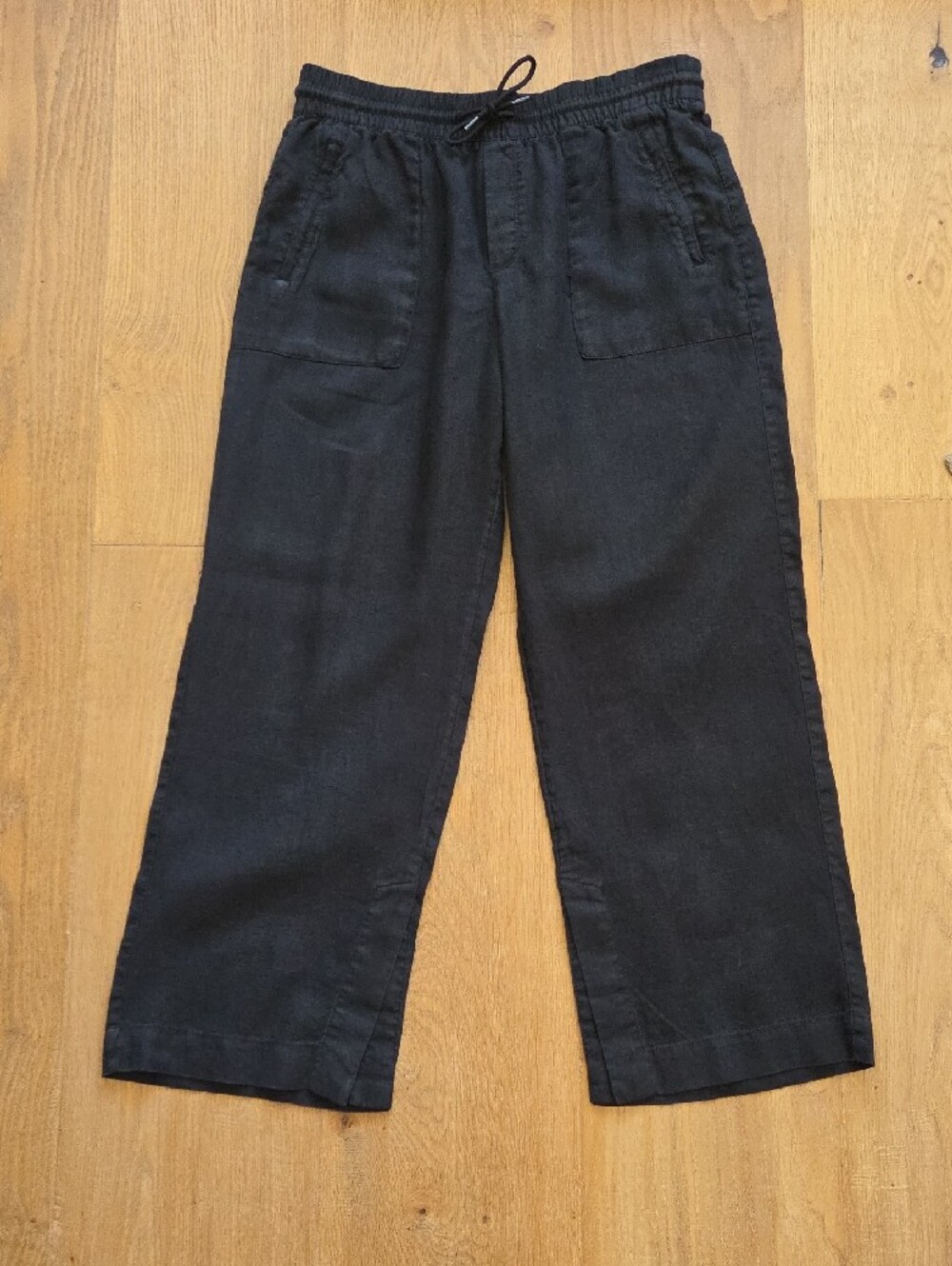 Athleta Black Linen Drawstring Pants
